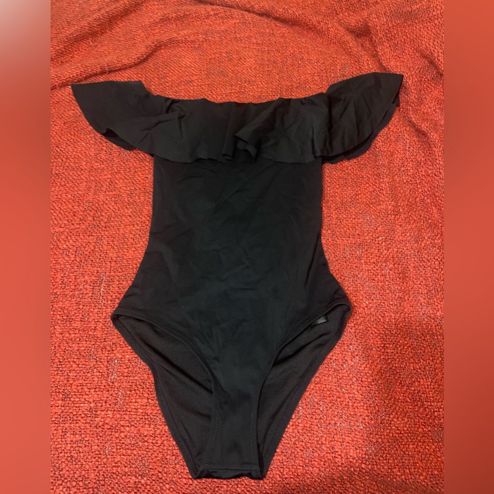 TOPSHOP black one piece swimsuit